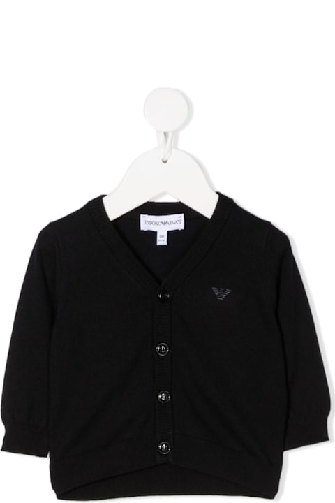 Emporio Armani Sweaters & Sweatshirts for Baby Boys Emporio Armani Black Baby Cardigan