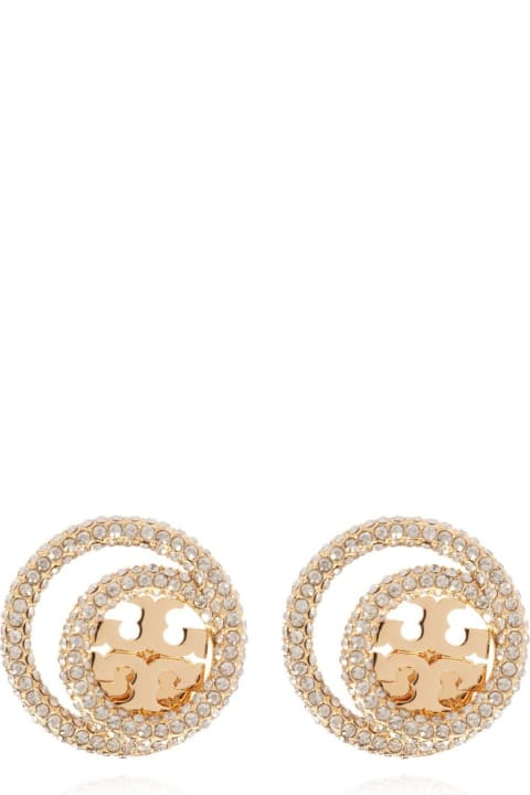 Tory Burch Earrings for Women Tory Burch Double-ring Embellished Earrings