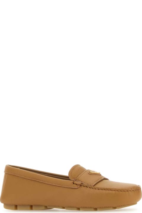 Shoes for Women Prada Camel Leather Loafers
