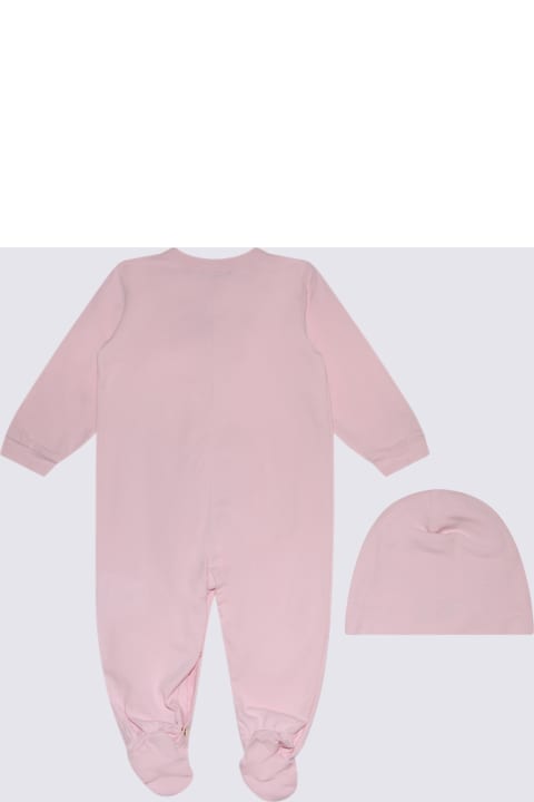 ベビーガールズのセール Versace Baby Pink And Gold Cotton Jumpsuit