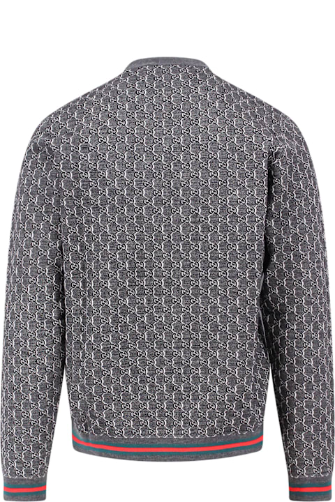 Gucci Sweaters for Men Gucci Wool And Silk Cardigan With Gg Motif