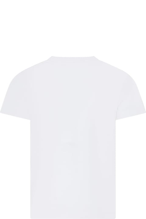 Topwear for Girls Versace White T-shirt For Girl With Medusa Print