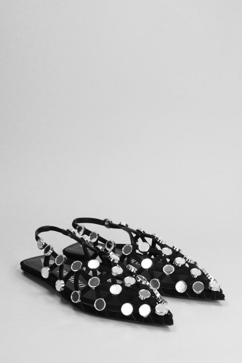 The Attico Sandals for Women The Attico Grid Ballet Flats In Black Leather