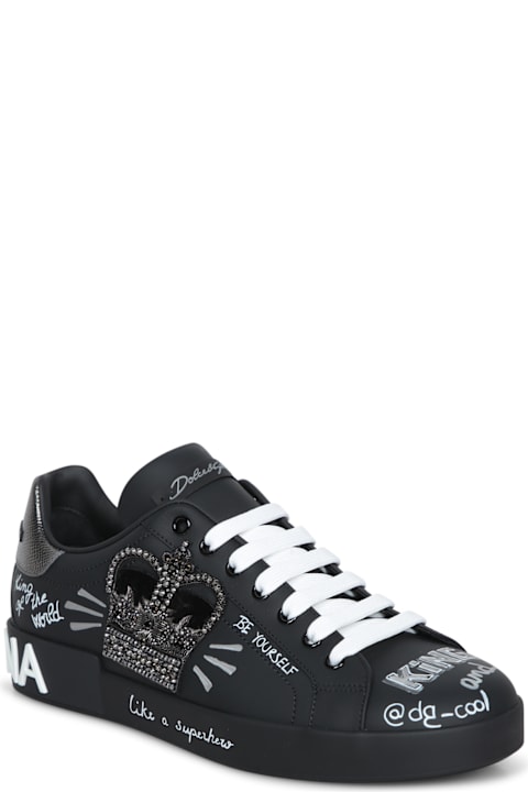 Homeware Dolce 
Gabbana Portofino Black-silver Sneakers