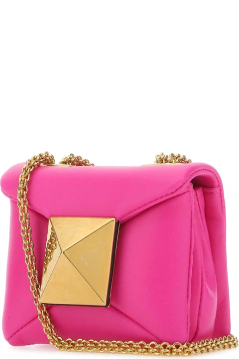 Valentino Garavani Shoulder Bags for Women Valentino Garavani Pink Pp Nappa Leather Micro One Stud Handbag