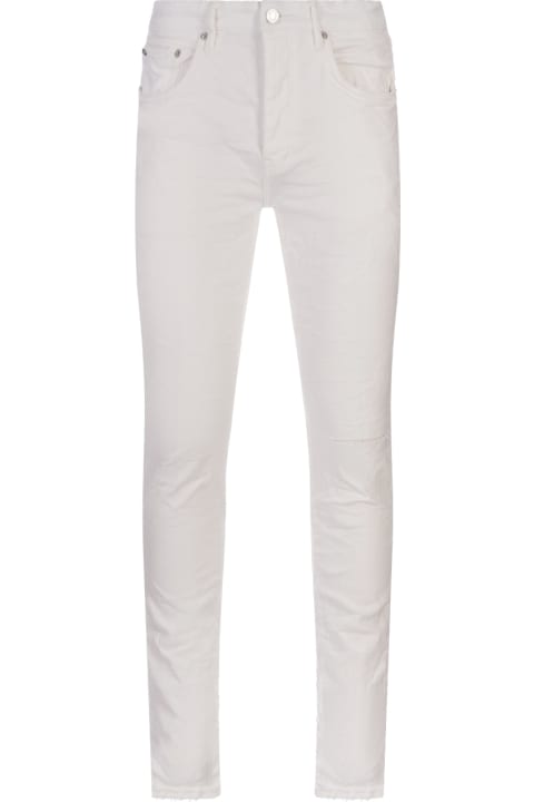 Fashion for Men Purple Brand P001 Jacquard Monogram Jeans In White