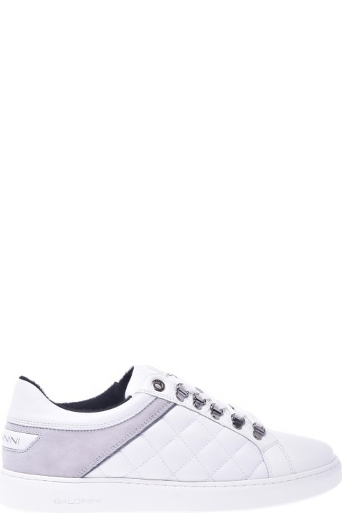 Low-top Trainers In White Quilted Leather