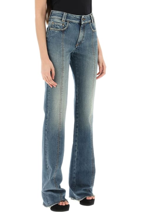 Alessandra Rich Jeans for Women Alessandra Rich Flared Jeans With Crystal Rose