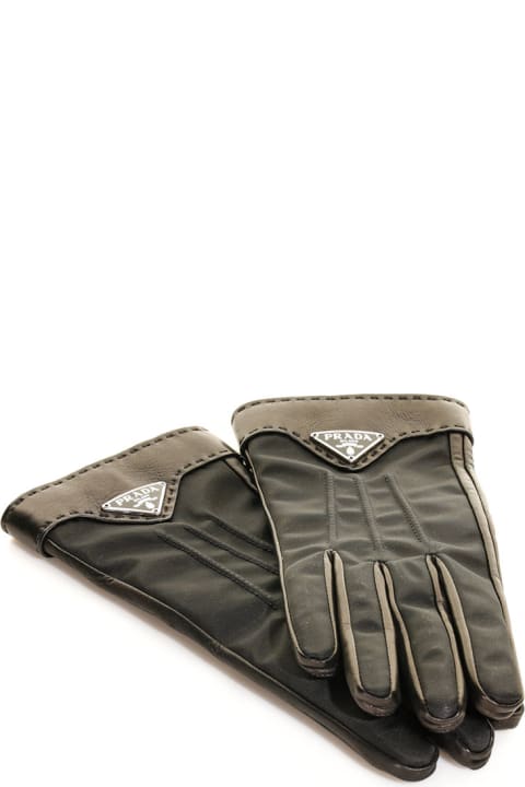 Prada Accessories for Women Prada PRADA Logo Nylon Leather Shoulder Bag NERO Black VA0338