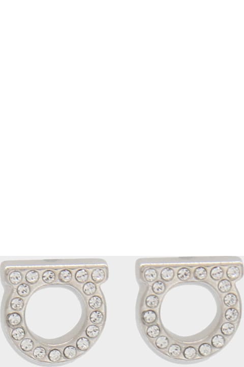 Ferragamo أقراط لـ السيدات Ferragamo Silver Tone Metal Earrings
