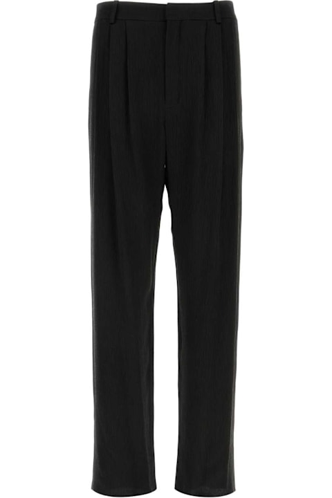 Homeware Saint Laurent Black Crepe Wide-leg Pant