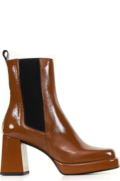 Naplack Ankle Boot With Platform And Heel