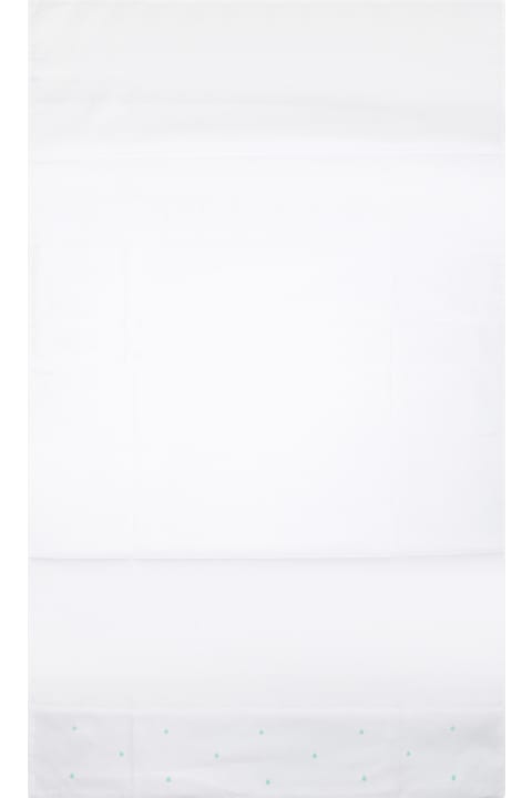 أدوات منزلية Little Bear White Sheet For Baby Kids With Green Polka Dots