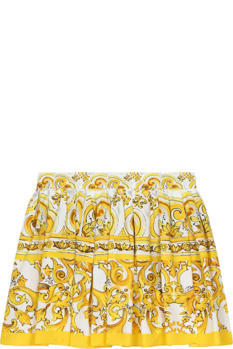 Dolce & Gabbana Bottoms for Girls Dolce & Gabbana Poplin Skirt With Print