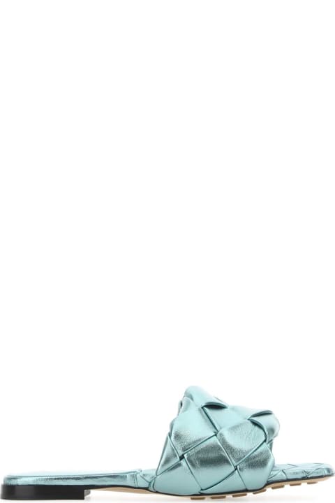 Bottega Veneta for Women Bottega Veneta Light-blue Nappa Leather Lido Sandals
