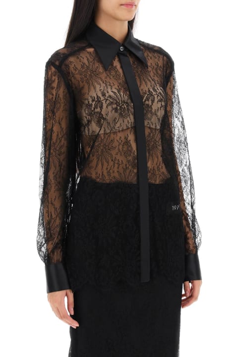 Dolce & Gabbana Clothing for Women Dolce & Gabbana Chantilly Lace Shirt With Satin Details