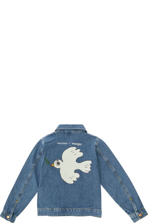 Mini Rodini Coats & Jackets for Girls Mini Rodini Peace Dove Denim Jacket