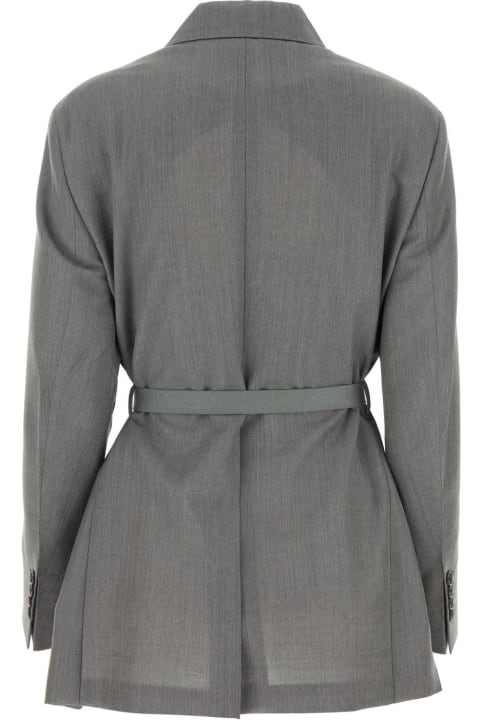 Clothing for Women Prada Grey Mohair Blend Blazer