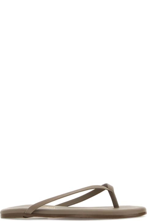 Tkees for Men Tkees Dove Grey Leather Lily Liners Thong Slippers