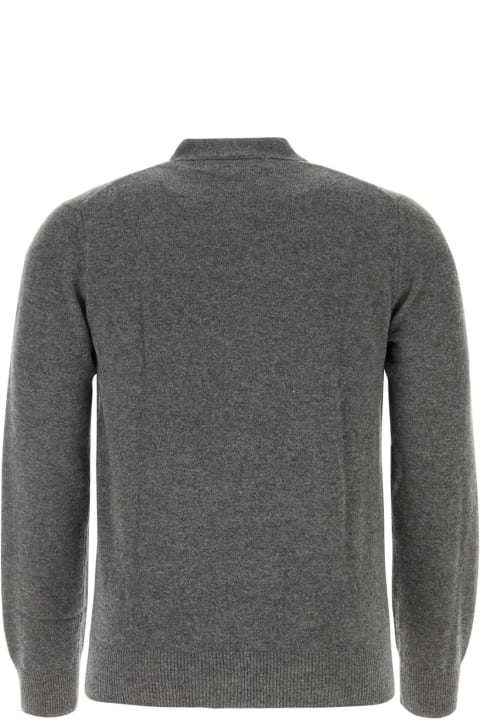 Comme des Garçons Play Sweaters for Men Comme des Garçons Play Melange Grey Wool Cardigan