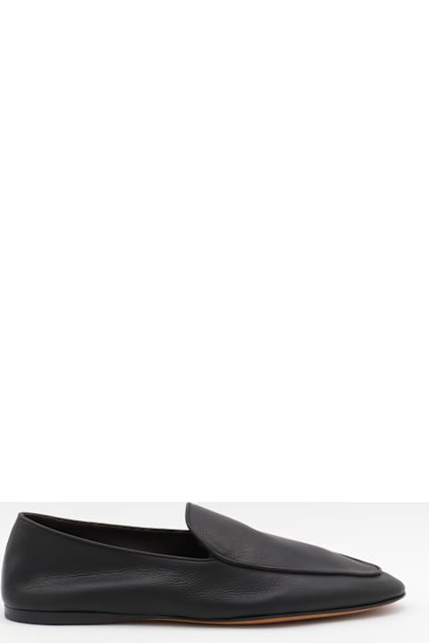 The Row Flat Shoes for Women The Row Black Leather Hereditas Loafers