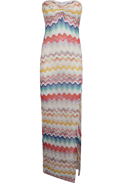 Missoni Dresses for Women Missoni Side Slit Stripe Patterned Long Dress
