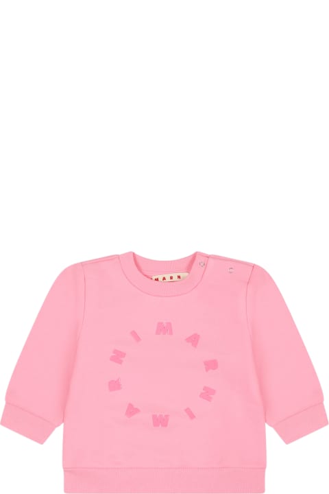 Marni Sweaters & Sweatshirts for Baby Boys Marni Pink Sweatshirt For Baby Girl With Logo