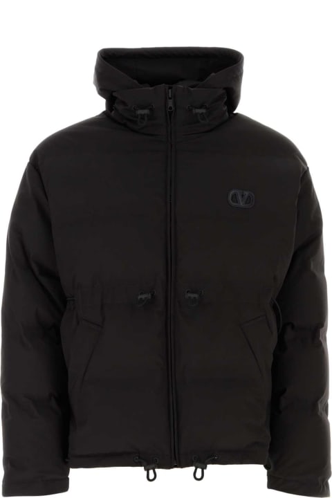 Coats & Jackets for Men Valentino Garavani Black Stretch Nylon Blend Padded Jacket