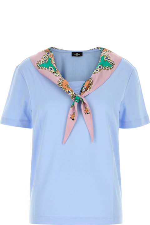 Etro for Women Etro Light Blue Cotton Oversize Shirt