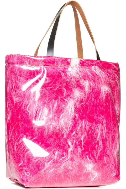 MARNIマルニLogo Patch Covered Shearling Tote Bagトートバッグ Marni covered-shearling Tote Bag | Pink | FARFETCH