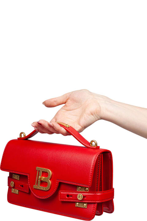 Balmain Totes for Women Balmain B-buzz Red Leather Handbag