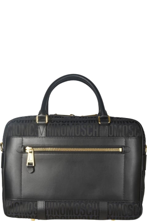 Moschino Luggage for Women Moschino Logo-printed Zipped Laptop Bag