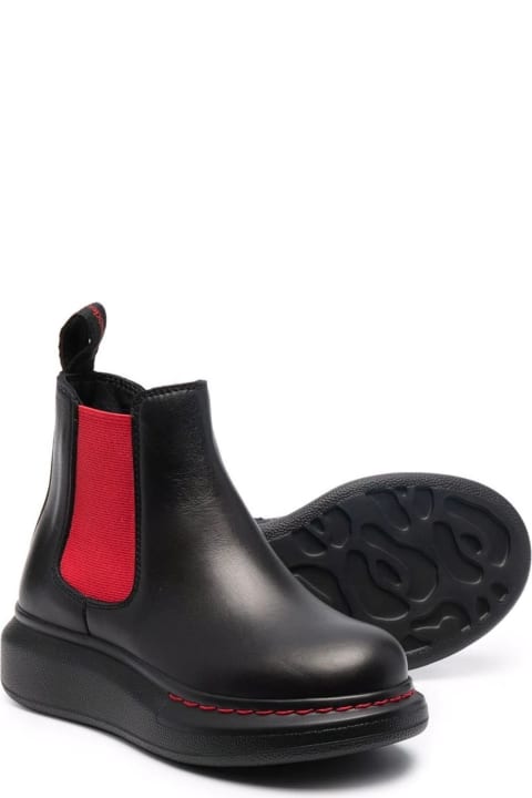 Alexander McQueen Shoes for Girls Alexander McQueen Black Leather Ankle Boots