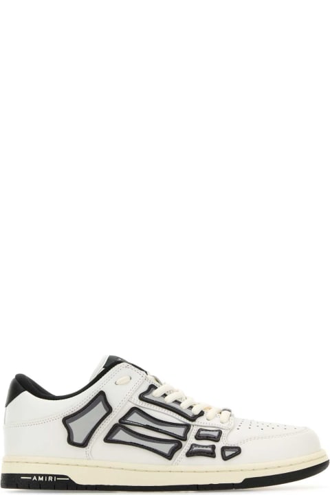メンズ新着アイテム AMIRI White Leather Skel Sneakers