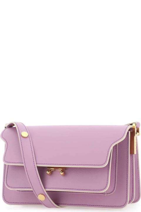 Marni Shoulder Bags for Women Marni Lilac Leather Mini Trunk Soft Shoulder Bag