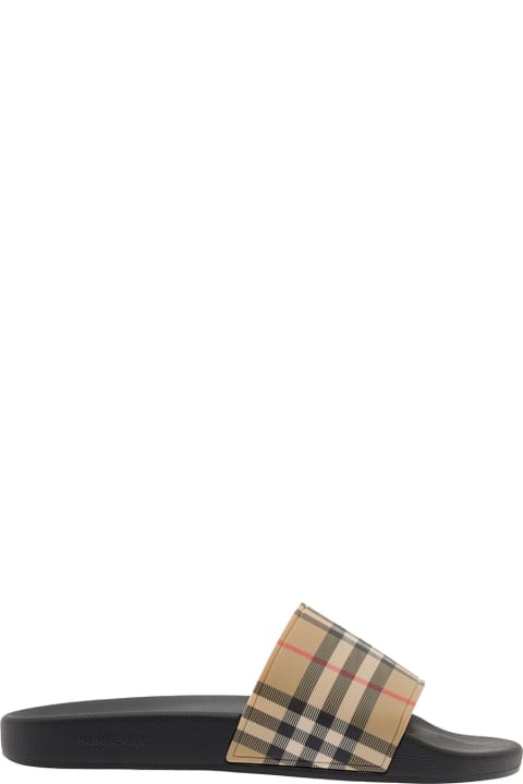 Multicolor Vintage Check Print Slides Man Burberry