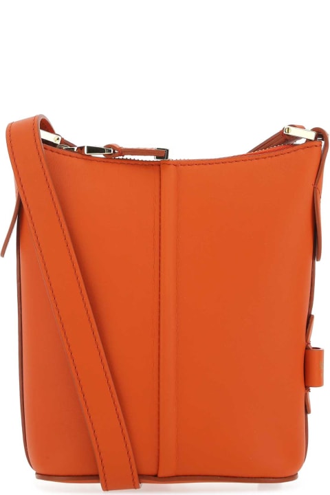 Max Mara Women Max Mara Orange Leather Riviers Crossbody Bag