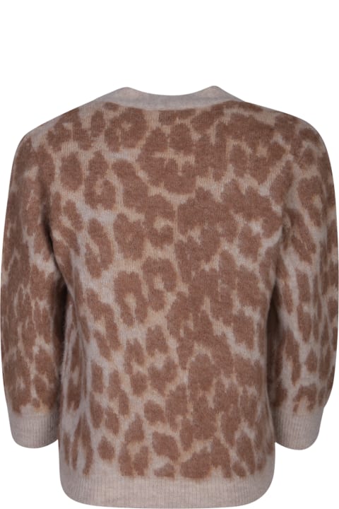 Ganni Sweaters for Women Ganni Cardigan In Animalier Alpaca