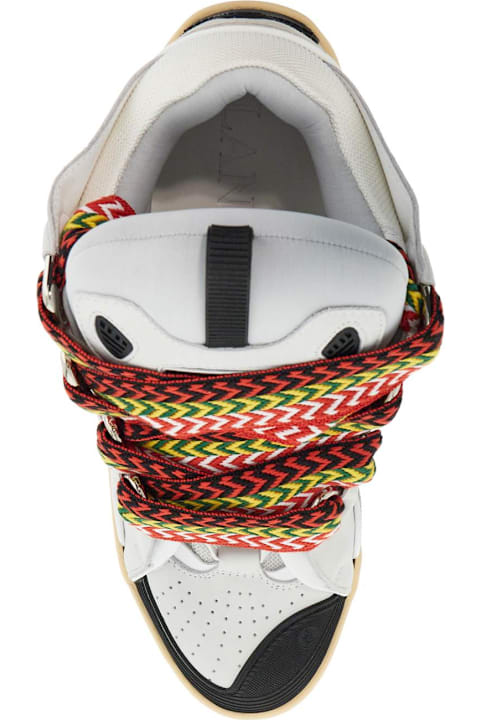 Lanvin لـ Women Lanvin 'curb' White Leather Blend Sneakers