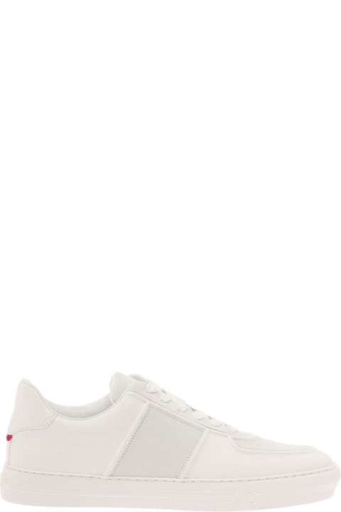 'neue New York' White Low-top Sneakers With Tricolor Grosgrain In Smooth Leather Man