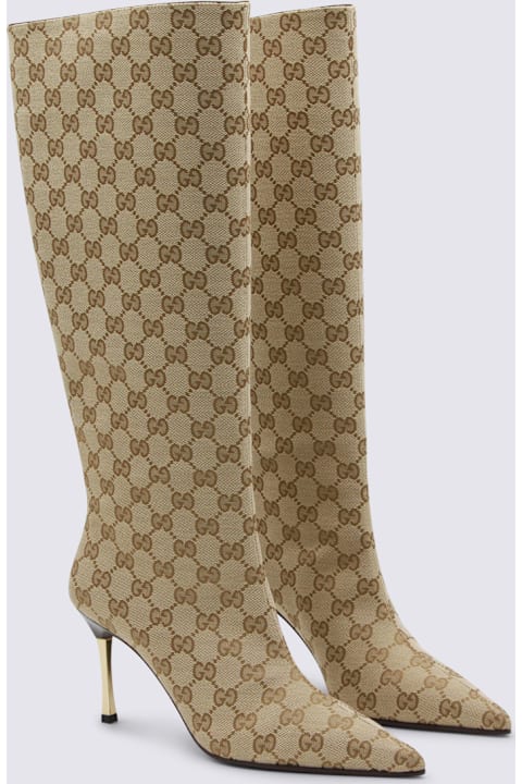 Gucci Beige Leather Bombshell Boots