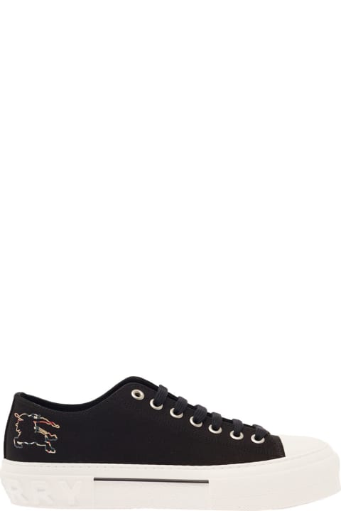 Fashion for Men Burberry Monochrome Sneaker With Drawing Detail At The Back In Cotton Man