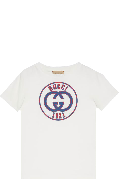 メンズ新着アイテム Gucci Children's Printed Cotton Jersey T-shirt