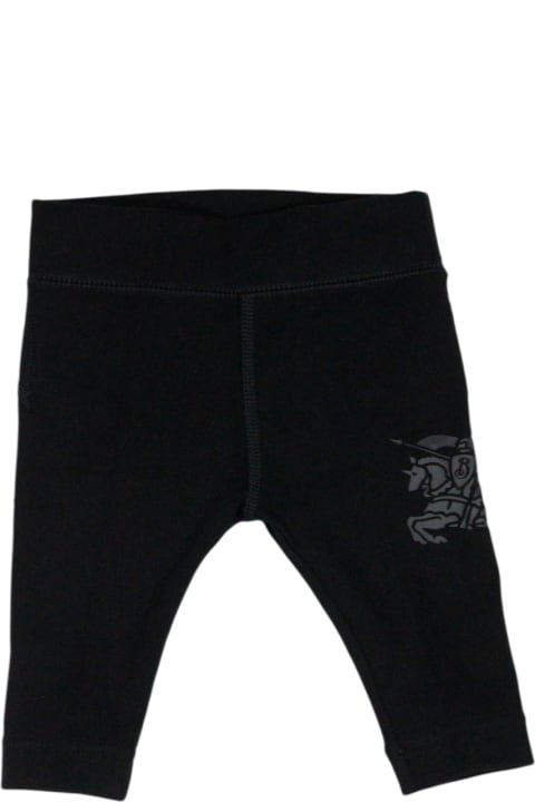 Fashion for Baby Girls Burberry Leggings In Stretch Cotton Jersey With Logo Prints On The Front