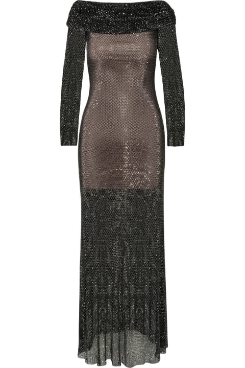 self-portrait for Women self-portrait Rhinestone Dress In Black Polyester