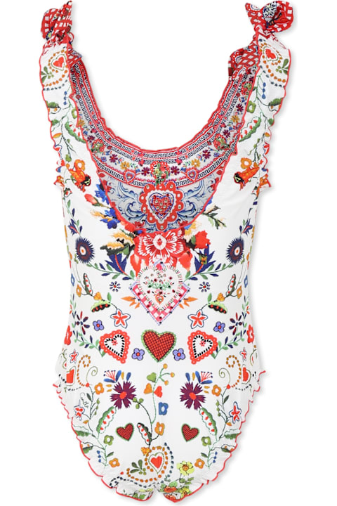 Camilla for Women Camilla White Swimsuit For Girl With Floral Print