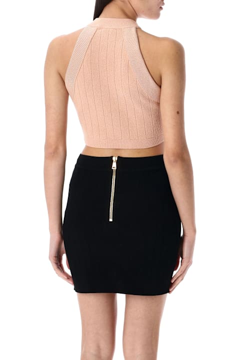 Homeware Balmain 6-button Knit Halterneck Top