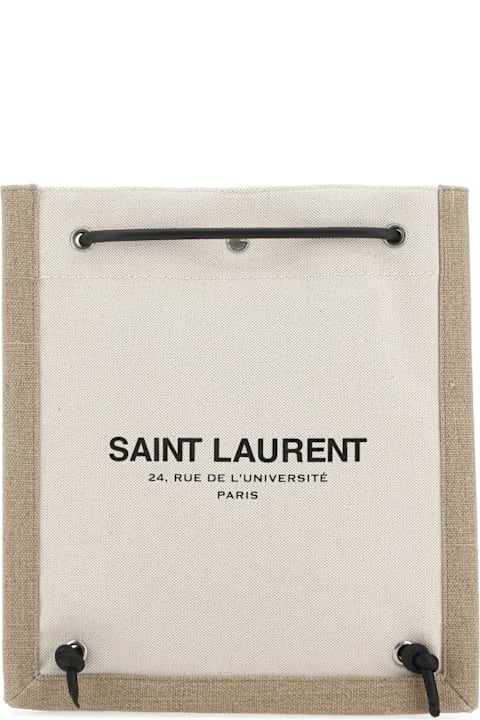 メンズ ショルダーバッグ Saint Laurent Two-tone Canvas Universitã© Crossbody Bag