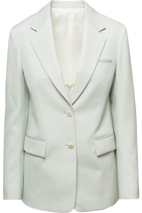 Coats & Jackets for Women Lanvin Light Green Mono-breasted Blazer With Pockets In Wool Woman