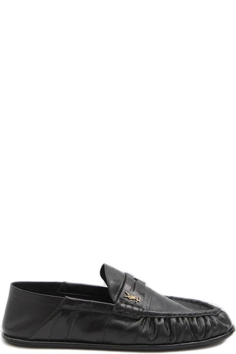 メンズ Saint Laurentのシューズ Saint Laurent Logo Plaque Slip-on Loafers